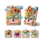 4-in-1 Flower Building Kit – 3D Pink Sunflower Picture Frames & Botanical Collection for Home and Office Decor by babyandjoy.com