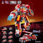 8-in-2 DIY Fire Robot Truck Building Blocks – Construction Engineering Car & Fire Engine Robot Set by babyandjoy.com