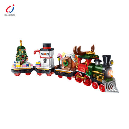 Christmas Train Building Blocks Set - 3 Car Holiday Train Toy for Kids, by babyandjoy.