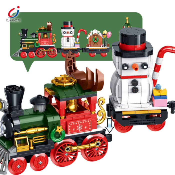 Christmas Train Building Blocks Set - 3 Car Holiday Train Toy for Kids, by babyandjoy.