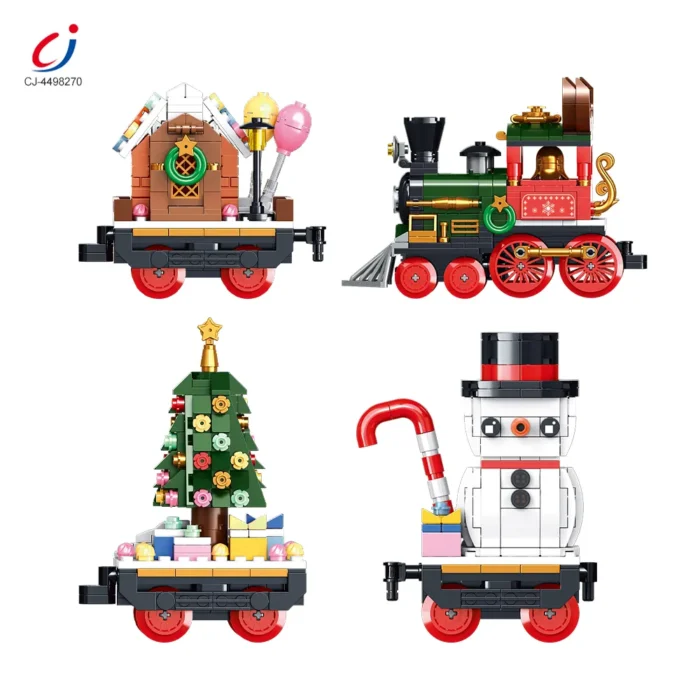 Christmas Train Building Blocks Set - 3 Car Holiday Train Toy for Kids, by babyandjoy.
