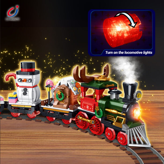 Christmas Train Building Blocks Set - 3 Car Holiday Train Toy for Kids, by babyandjoy.