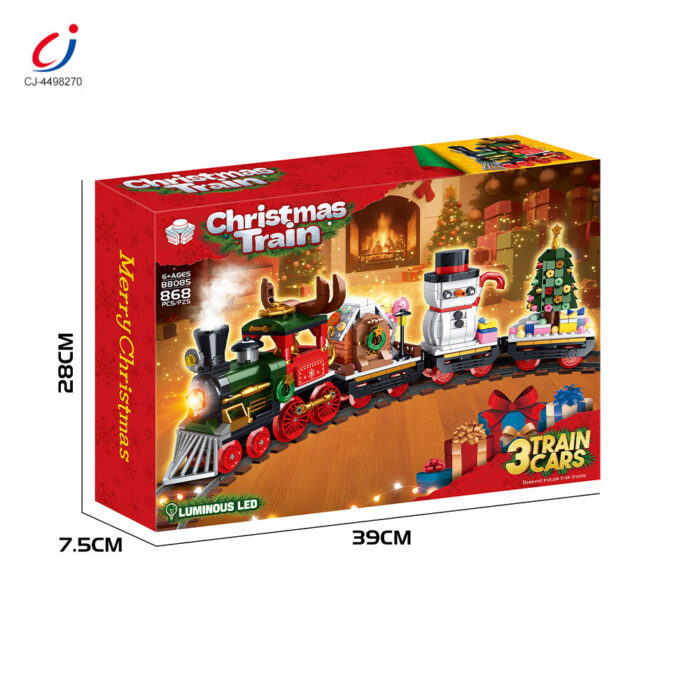 Christmas Train Building Blocks Set - 3 Car Holiday Train Toy for Kids, by babyandjoy.