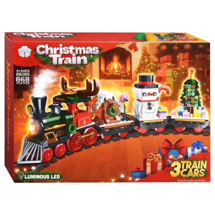 Christmas Train Building Blocks Set - 3 Car Holiday Train Toy for Kids, by babyandjoy.