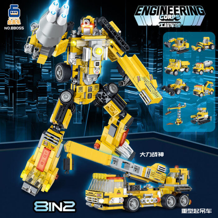 Engineering Robot Construction Vehicle Set for Kids - 721-Piece Multicolor Building Blocks 1 by babyandjoy.com