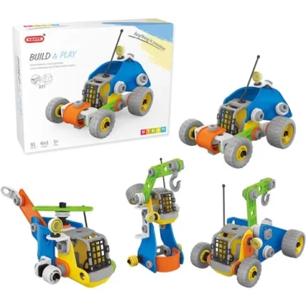 Hanye DIY Build & Play 4-in-1 Model STEM Toy (81 PCS) for kids by babyandjoy.com