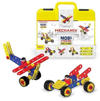 Mechanix Cars & Planes DIY STEM Toy 14 Models (110 Pcs) – Building & Construction Set for Kids by babyandjoy.com