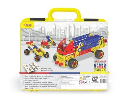 Mechanix Grand Prix Cars-3 DIY STEM Toy 15 Models (175 Pcs) – Building & Construction Set for Kids by babyandjoy.com