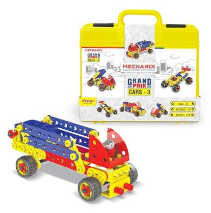 Mechanix Grand Prix Cars-3 DIY STEM Toy 15 Models (175 Pcs) – Building & Construction Set for Kids by babyandjoy.com