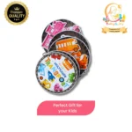 Colorful round-shaped kids flash cards featuring transport vehicles like cars, planes, and buses – waterproof and tear-proof design by Baby & Joy