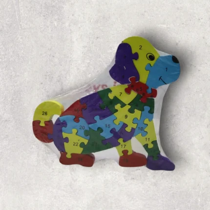 Wooden Puzzle Dog Alphabets & Numbers for Kids – Educational Early Learning Toy for Letter & Number Recognition by Babyandjoy