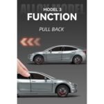 1:24 scale Tesla Model 3 die cast metal pull back toy car