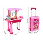 2 in 1 trolley kitchen set toy for kids with cooking accessories