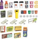 46 pc supermarket cash register playset with water outlet function for kids