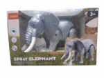 Battery operated realistic spray elephant toy with lights and sound for kids