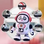 Dancing space panda toy with music and colorful lights for kids