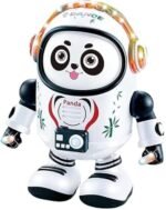 Dancing space panda toy with music and colorful lights for kids