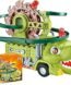 Dinosaur track racing toy with stair slide, lights and music for kids