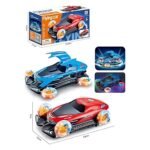 Flying car toy with 360 rotation, bump and go action, LED lights and sound