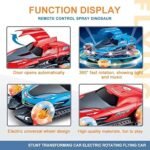 Flying car toy with 360 rotation, bump and go action, LED lights and sound