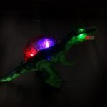 Remote control dinosaur toy with music and LED lighting for kids