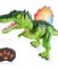 Remote control dinosaur toy with music and LED lighting for kids