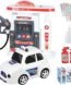 Simulated gas station playset for kids with fuel pump and car wash toy